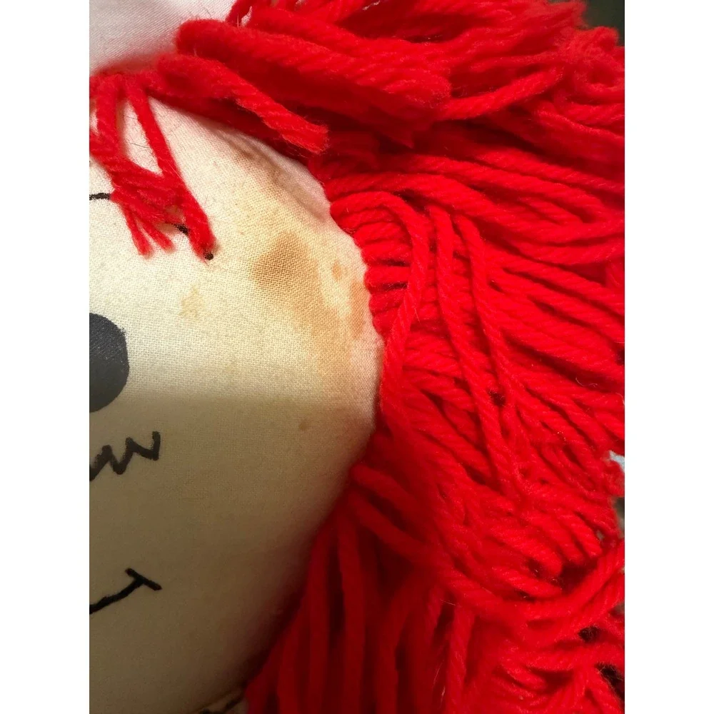 Vintage Raggedy Ann‎ and Andy Plush Rag Dolls Pair Red Yarn Hair 25 Inch Large